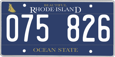 RI license plate 075826