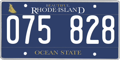 RI license plate 075828