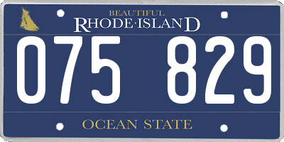 RI license plate 075829