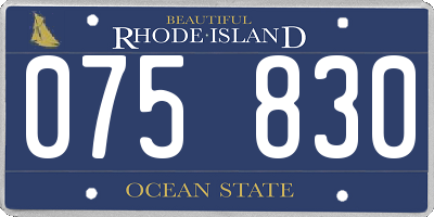 RI license plate 075830