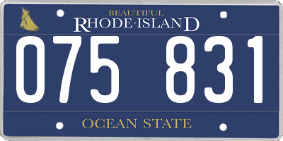 RI license plate 075831