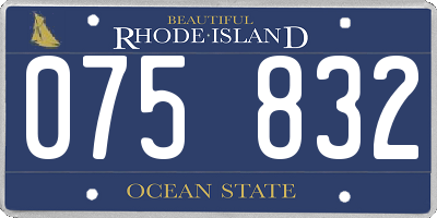 RI license plate 075832