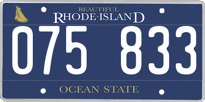 RI license plate 075833