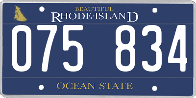 RI license plate 075834