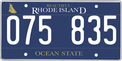 RI license plate 075835