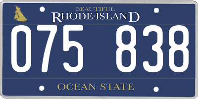 RI license plate 075838