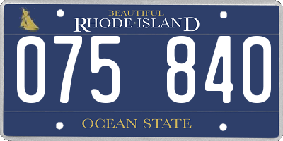 RI license plate 075840