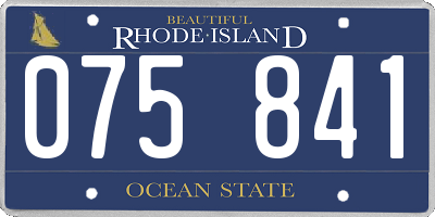 RI license plate 075841
