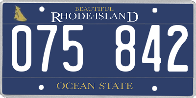 RI license plate 075842