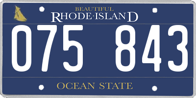 RI license plate 075843