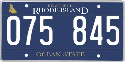 RI license plate 075845