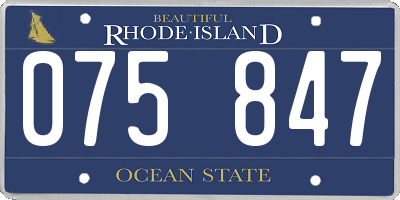 RI license plate 075847