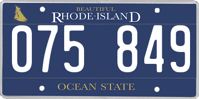 RI license plate 075849