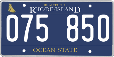 RI license plate 075850