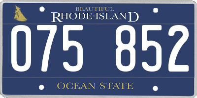 RI license plate 075852