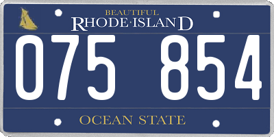 RI license plate 075854