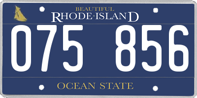 RI license plate 075856