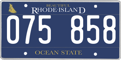 RI license plate 075858