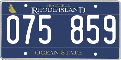 RI license plate 075859