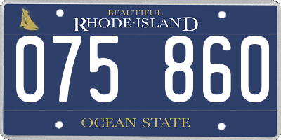 RI license plate 075860
