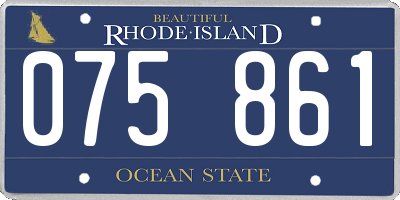 RI license plate 075861