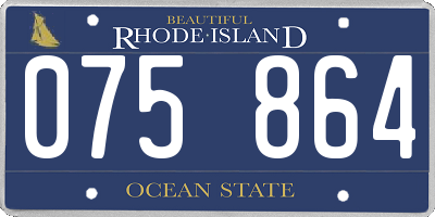 RI license plate 075864