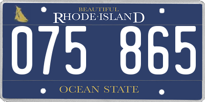 RI license plate 075865