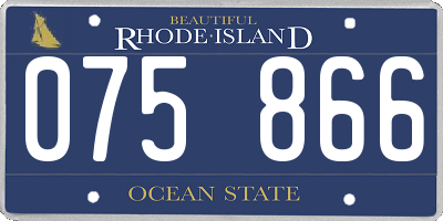 RI license plate 075866