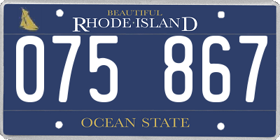 RI license plate 075867