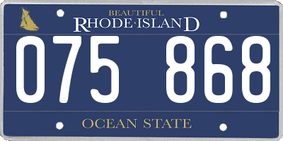 RI license plate 075868