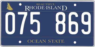 RI license plate 075869