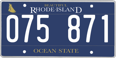 RI license plate 075871