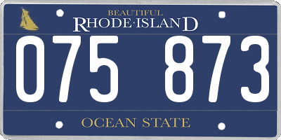 RI license plate 075873