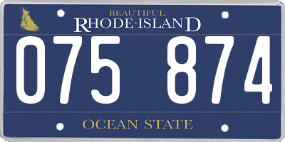 RI license plate 075874