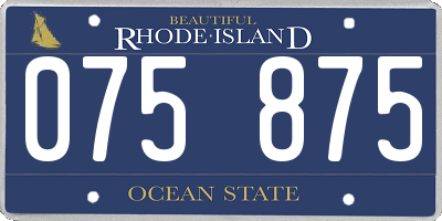 RI license plate 075875