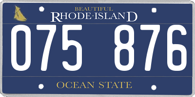 RI license plate 075876