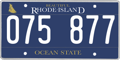 RI license plate 075877