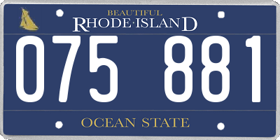 RI license plate 075881