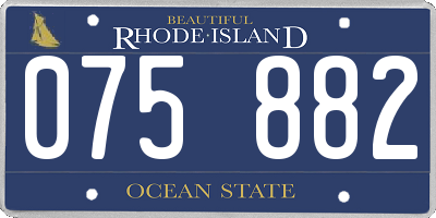 RI license plate 075882
