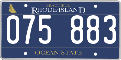 RI license plate 075883