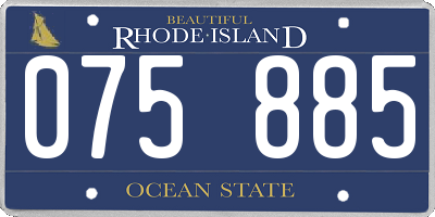 RI license plate 075885