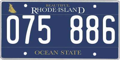 RI license plate 075886