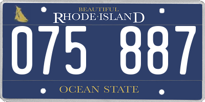 RI license plate 075887
