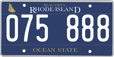 RI license plate 075888