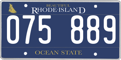 RI license plate 075889