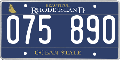 RI license plate 075890