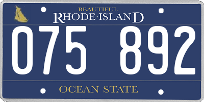 RI license plate 075892
