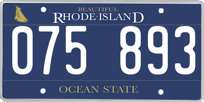 RI license plate 075893