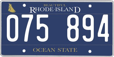 RI license plate 075894
