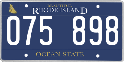 RI license plate 075898